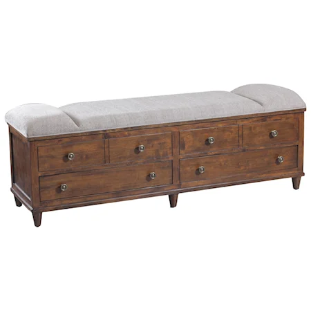 Brody Rustic Padded Top Storage Bench